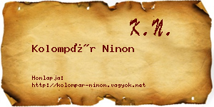 Kolompár Ninon névjegykártya